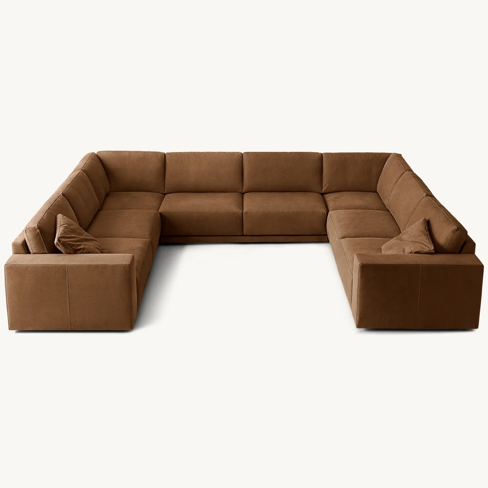 Handcrafted High End Living Room Furniture Luxury Sectional Modular U Shape Leather Sofa