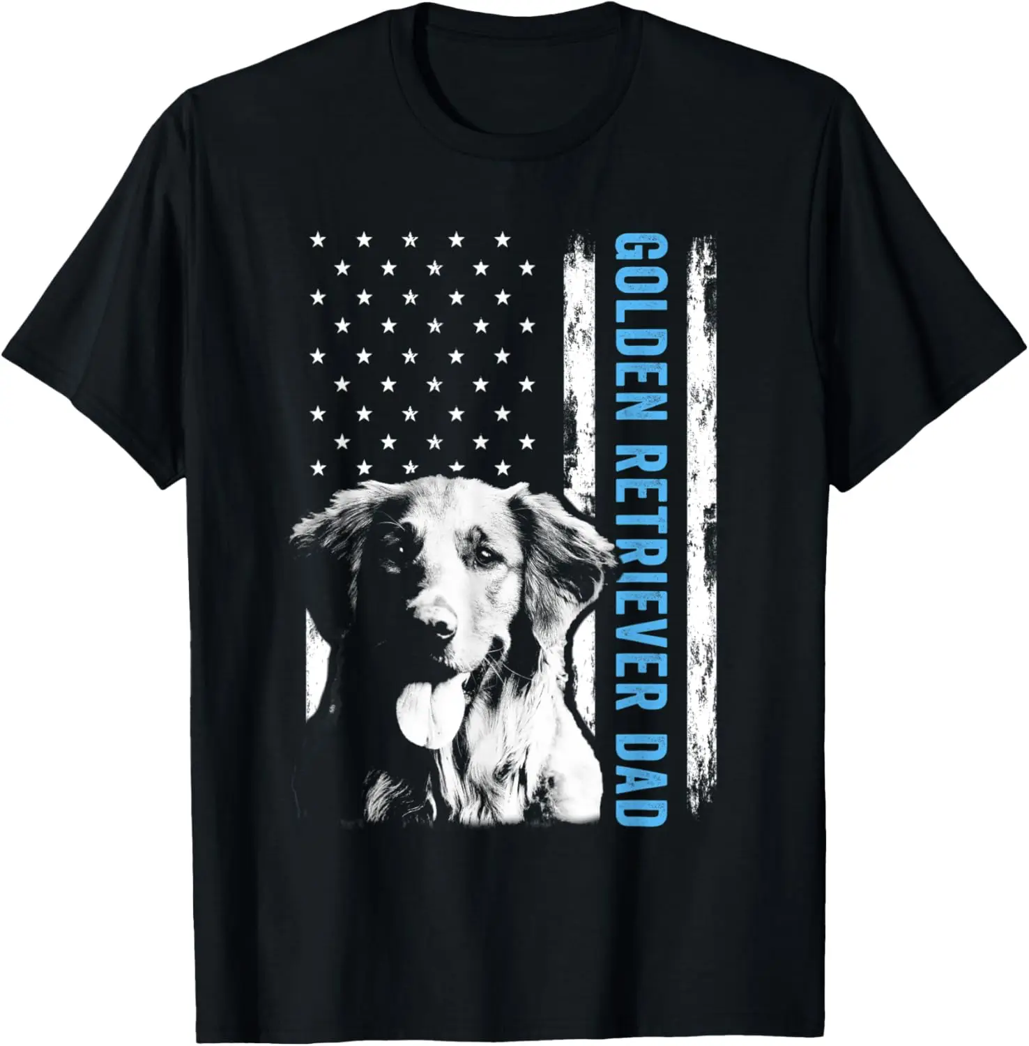 

Golden Retriever Dad Shirt For Men, American Flag Dog Dad T-Shirt