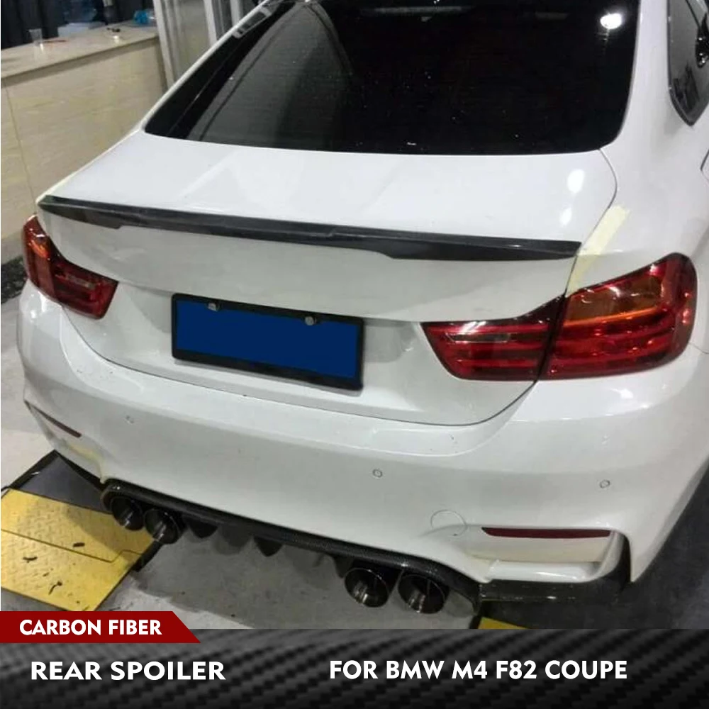

Для BMW 4 серии F82 M4 Coupe 2014-2020: задний спойлер из карбона, гоночный спойлер на багажник, высокий спойлер-крыло на крышку багажника