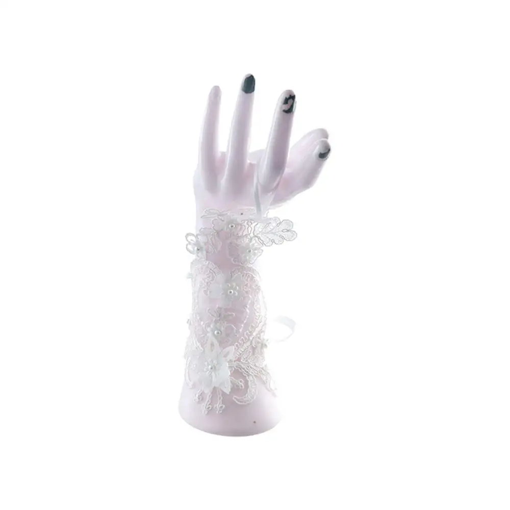 

Hand Sleeve Pearl Bowknot Prom Dinner Gloves Fingerless Gloves Women Gloves Bow Gloves Lace Mittens Wedding Bridal Gloves
