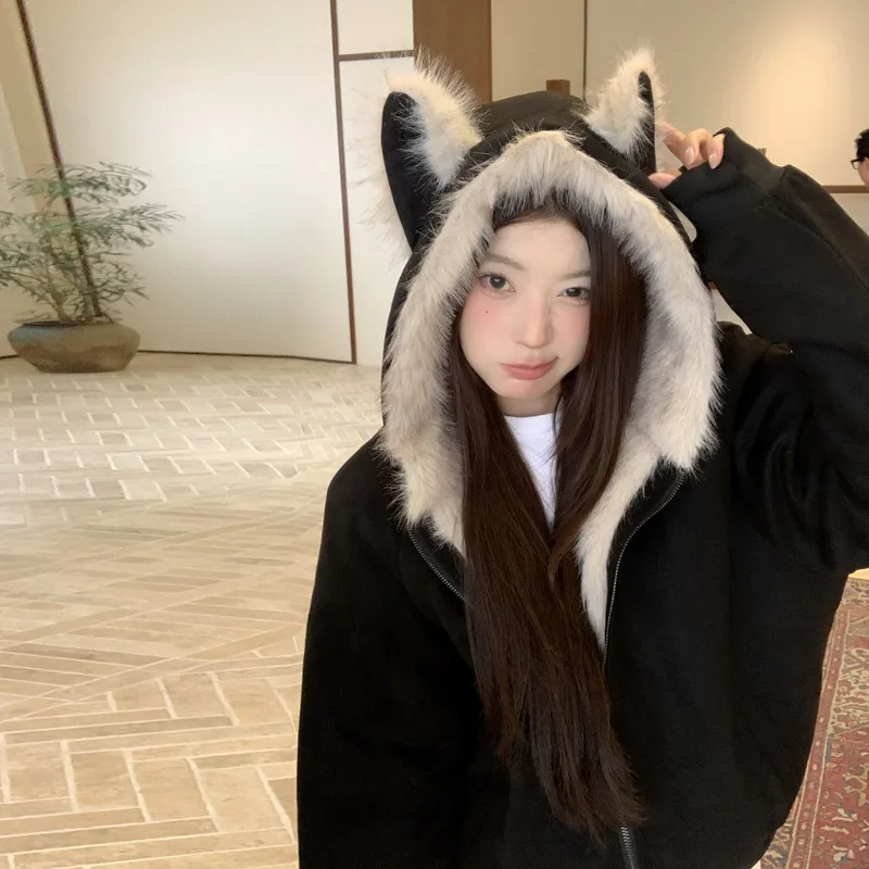 

Теплая куртка в американском стиле Харадзюку, мужская и женская плюшевая куртка в стиле ретро, новая свободная студенческая куртка с хлопковой подкладкой, женская верхняя одежда, парки