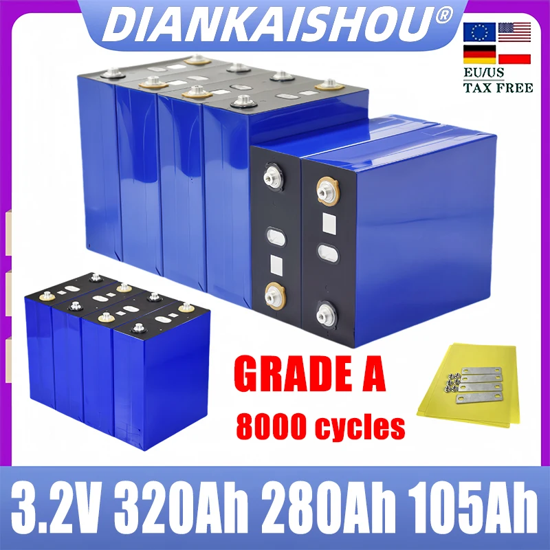 

DianKaishou 3.2v 320ah 280ah 150ahLifepo4 Battery Lithium Iron Phosphate for Golf cart Travel Solar Campers batteries Duty-free