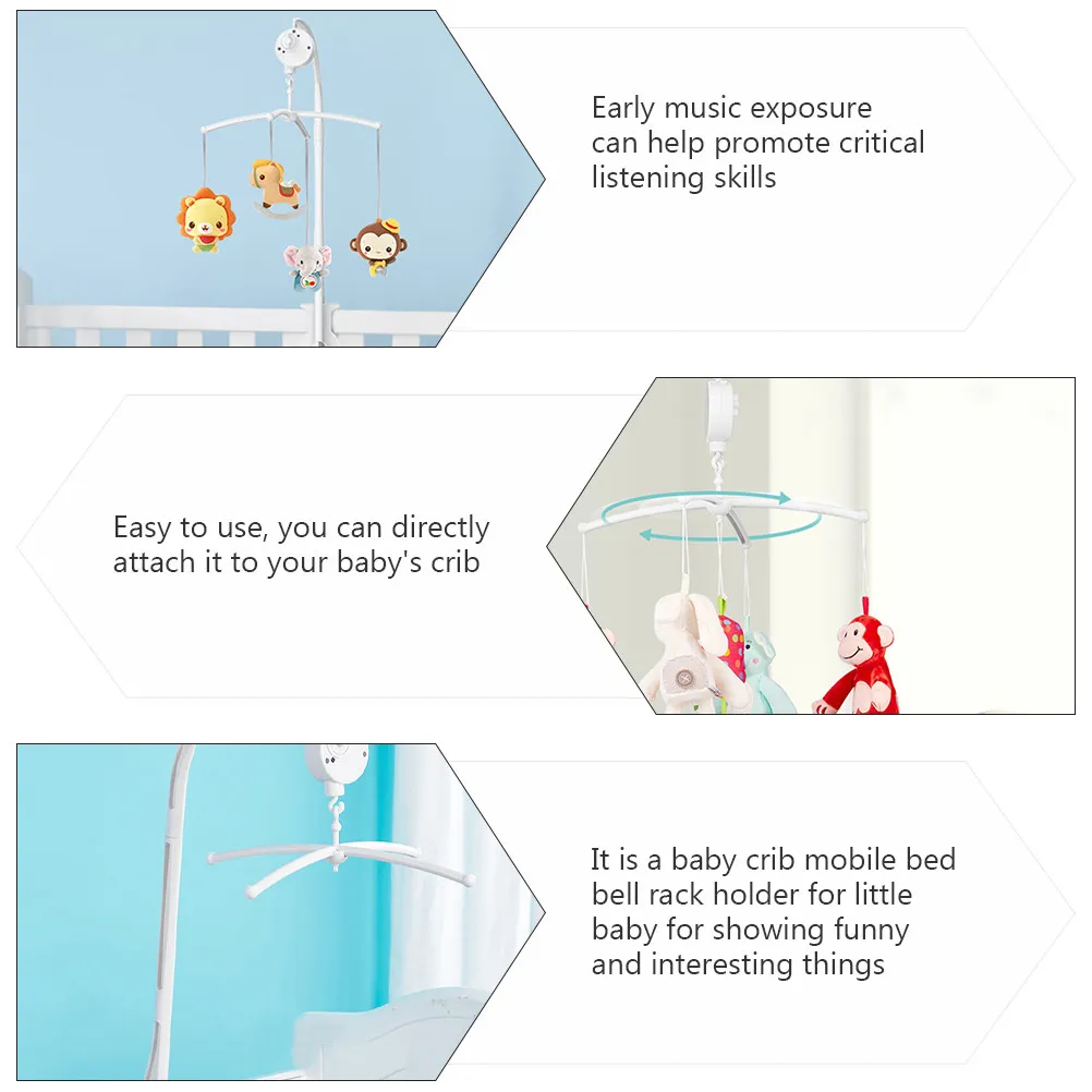 1 Set Baby Musical Crib Mobile Bracket Premium Plastic Bed Bell Holder Hanging Support Crib Accessories For Newborns Infant