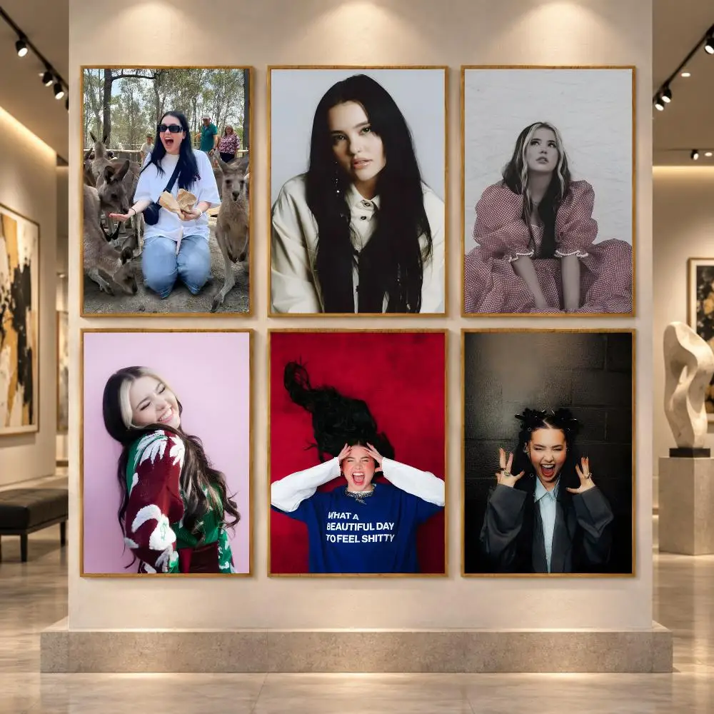 L-Lauren Spencer Smith Poster Stickers Self-Adhesive Mural Wall Art Decals for Bedroom Living Room Home Painting Decor Gift