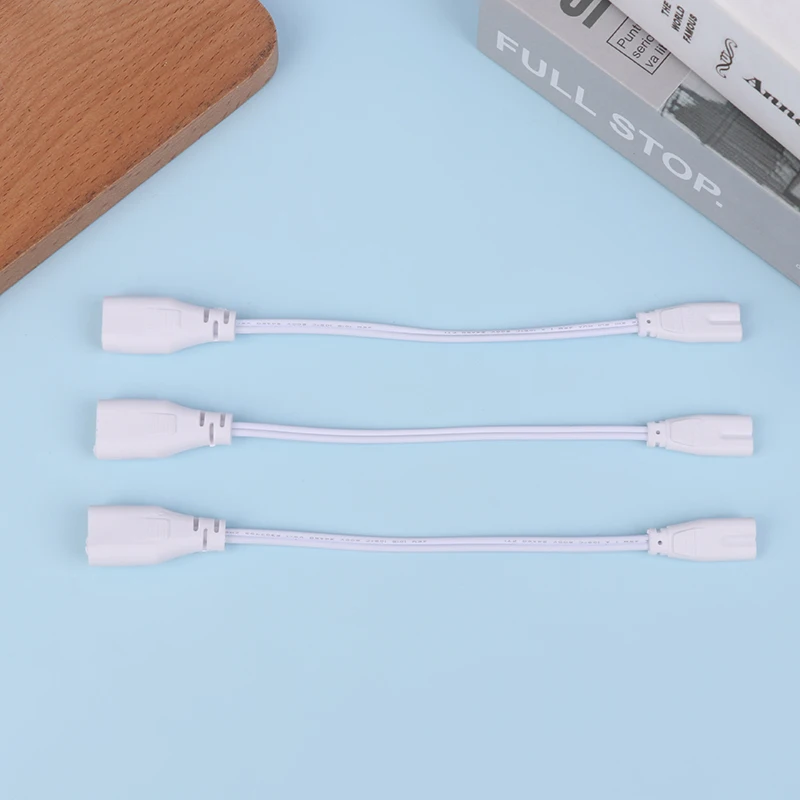 3Pcs Fluorescent Lamp Power Cord Cable T5 Plug Wire Cord LED 2 Hole Docking Cable Bracket Light Male Female Connect Cable