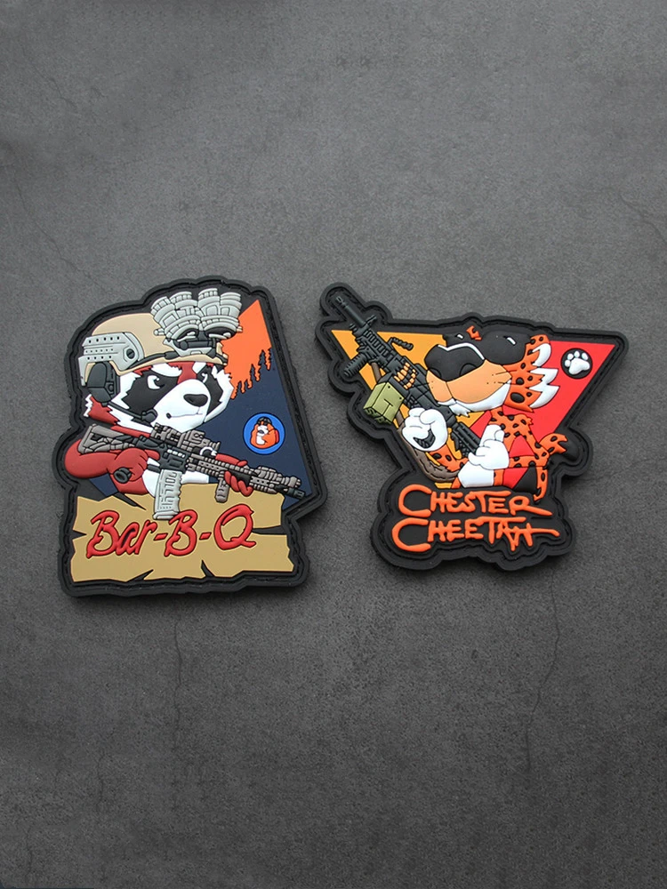 Naszywka 3D PVC Bar-B-Q Bear Chester Cheetah, naszywka taktyczna na hełm z noktowizorem, na torbę, ubrania, kamizelkę, do dekoracji DIY — zdjęcie 2
