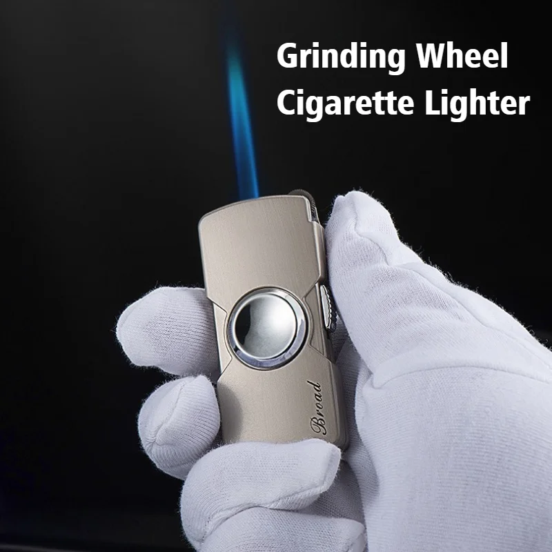 

Newest Gyro Cigar Igniters Grinding Wheel Windproof Open Flame Lighter Blue Fire Metal Cigarettes Lighters & Smoking Accessories