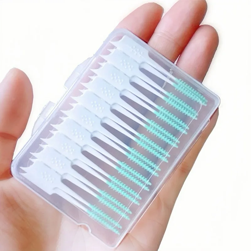 40 unids/caja de hilo Dental, cepillo Interdental de limpieza Dental, selección de hilo Dental, cuidado de higiene bucal, cepillos de aparatos ortopédicos