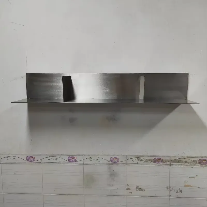 Modern Stainless Steel Wall Shelf Durable Organizer Rack with Easy Installation