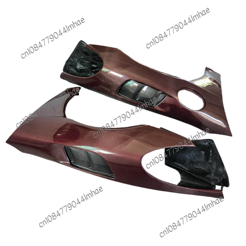 FOR Alerones rojos de fibra carbono  alta calidad para Porsche Boxster 718 Cayman, kit de carrocería, estilo GT4RS, par