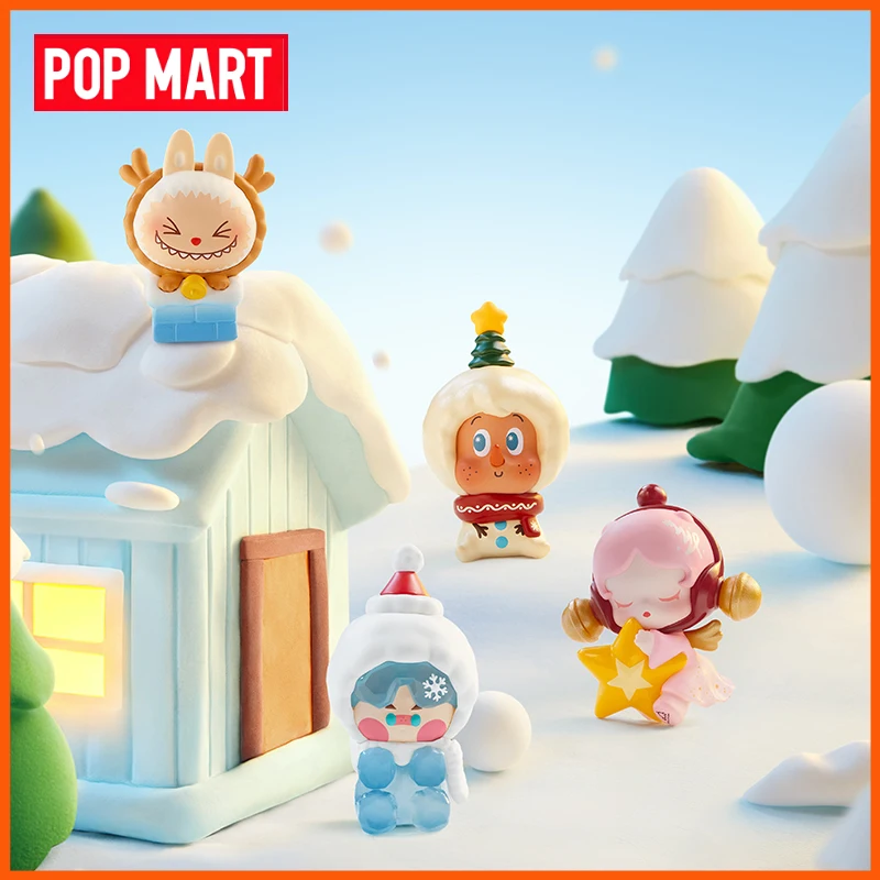 POPMART POPBEAN Christmas Gift Delivery Series Blind Box Mini Figure Set Box Desktop Decor Model Toy Mystery Box Surprise Gift