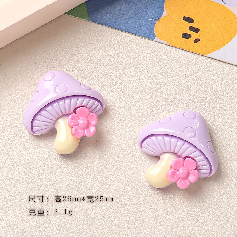 10pcs New Mushroom Resin Cabochon Flatback for DIY Decoration Accessories Wholesale Ornament Bulk Supplier