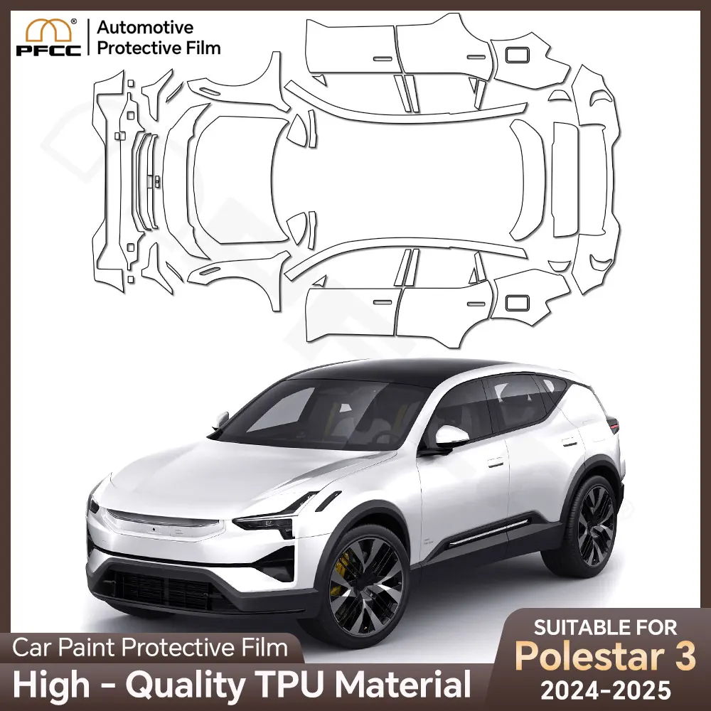 TPU Paint Protection Film For Polestar 3 2024 2025 Pre-cut PPF Car Body Clear Bra Anti-Scratch Resistant Invisible Repairable