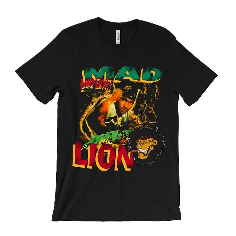 Mad Lion T shirt - Hip Hop Reggae Dancehall Music - Krs One, BDP, Boogie Down Productions, 90s Boom Bap, Real Ting, Take It Easy