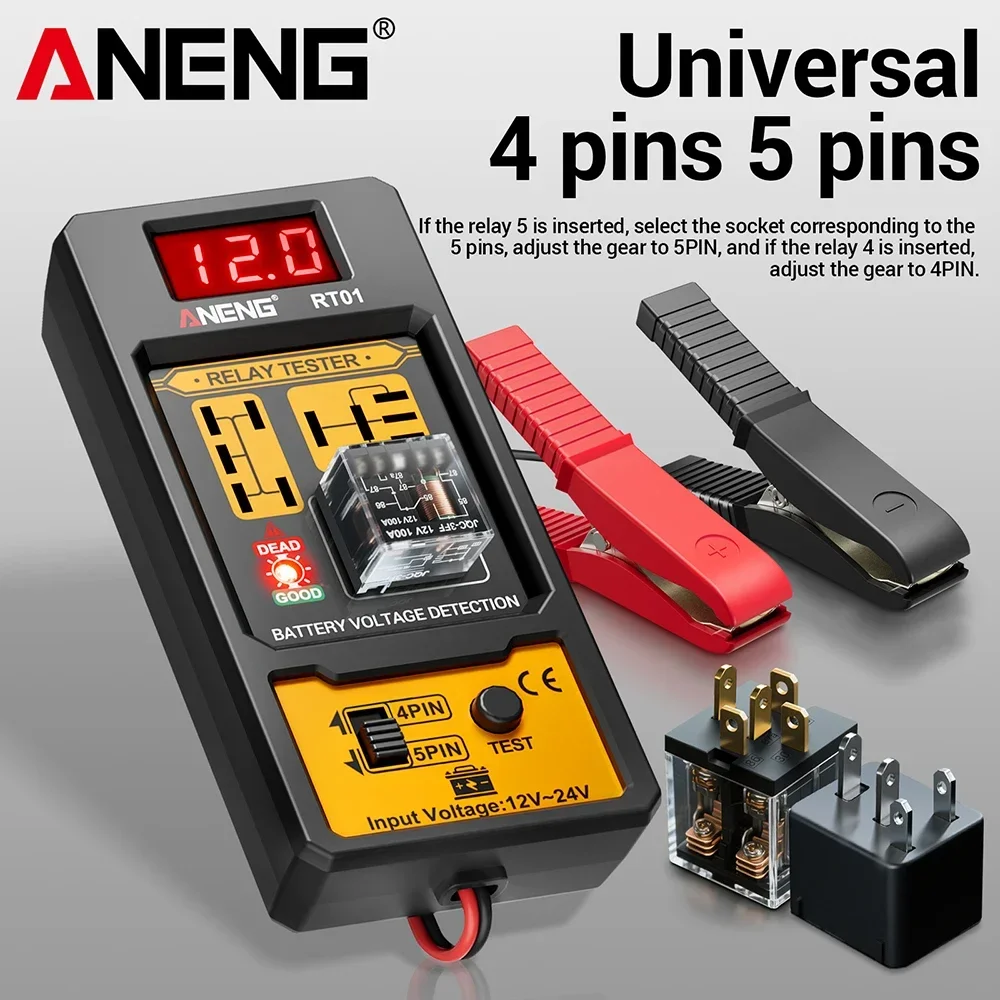 ANENG RT01 Car Relay Tester Voltage Tester Voltage Tester 11-25V Automotive LED Indicator Light Relay Diagnostic Checker tools