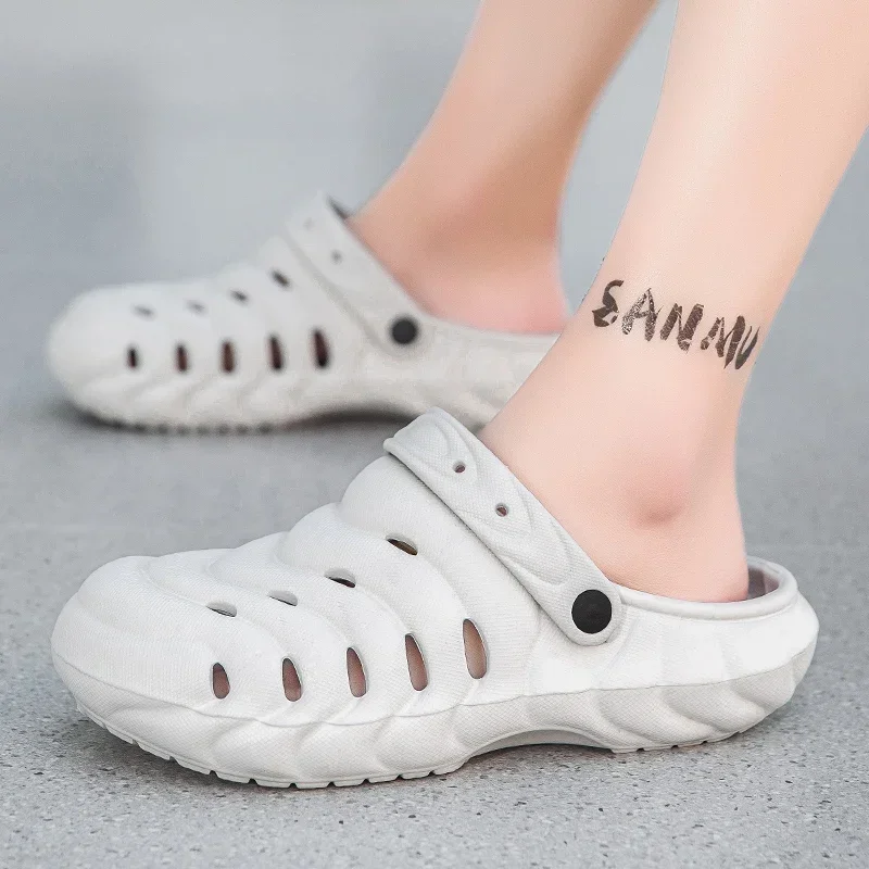 

2025 Новые мужские летние повседневные модные пляжные сандалии Универсальная верхняя одежда Модная мужская обувь One Shoe Two Wear из материала Eva