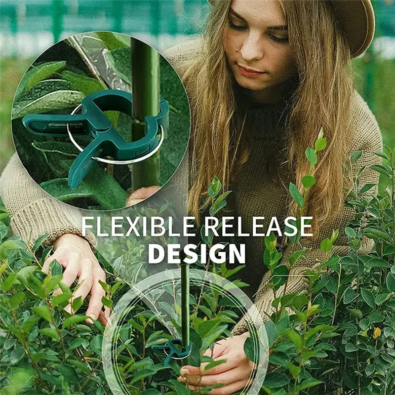AA19 200 Stück feste Pflanzenklammern, wiederverwendbare Gewächshaushalterung, Befestigung von grünen Stielen, Blumenreben, Gemüse, Tomatenverschluss, Gartenunterstützung