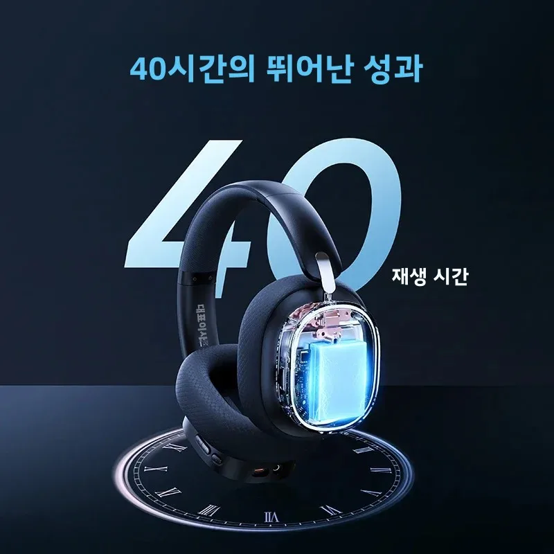 Baseus GH02 게이밍 무선 헤드폰(마이크 포함) 오버이어 헤드폰 블루투스 5.3 40mm 드라이버 2.4G/무선/케이블 RGB 헤드셋