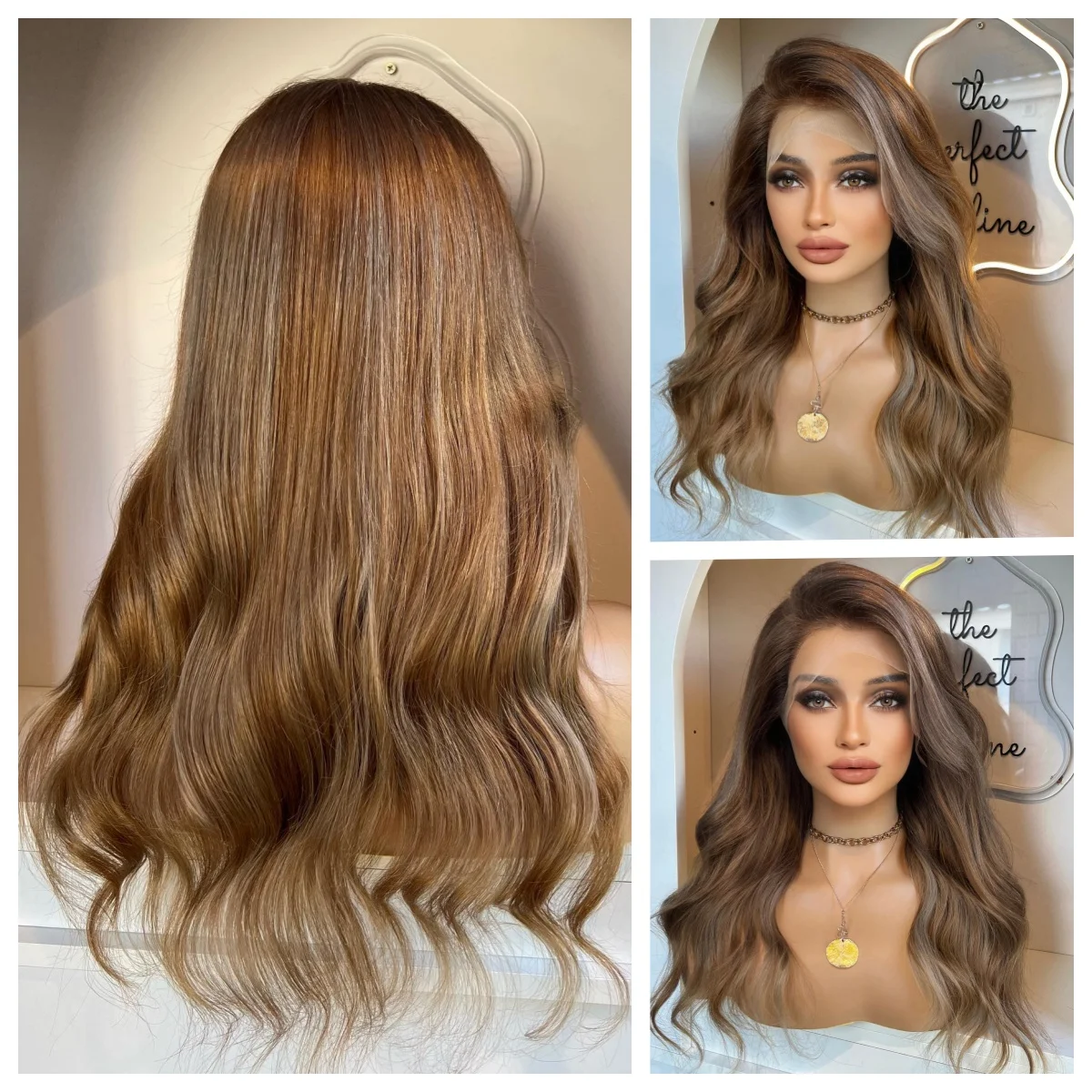 

Futura Soft Fibre Wigs Brown Glueless Wig Lace Front wig For Women Daily Use Long Natural Wavy Heat Resistant