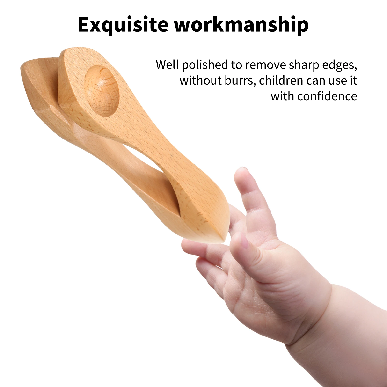 Wooden Musical Spoon Folk Percussion Instrument Natural Wood Folk Sound Traditional Percussion Spoons Great Gift for Adults Chil