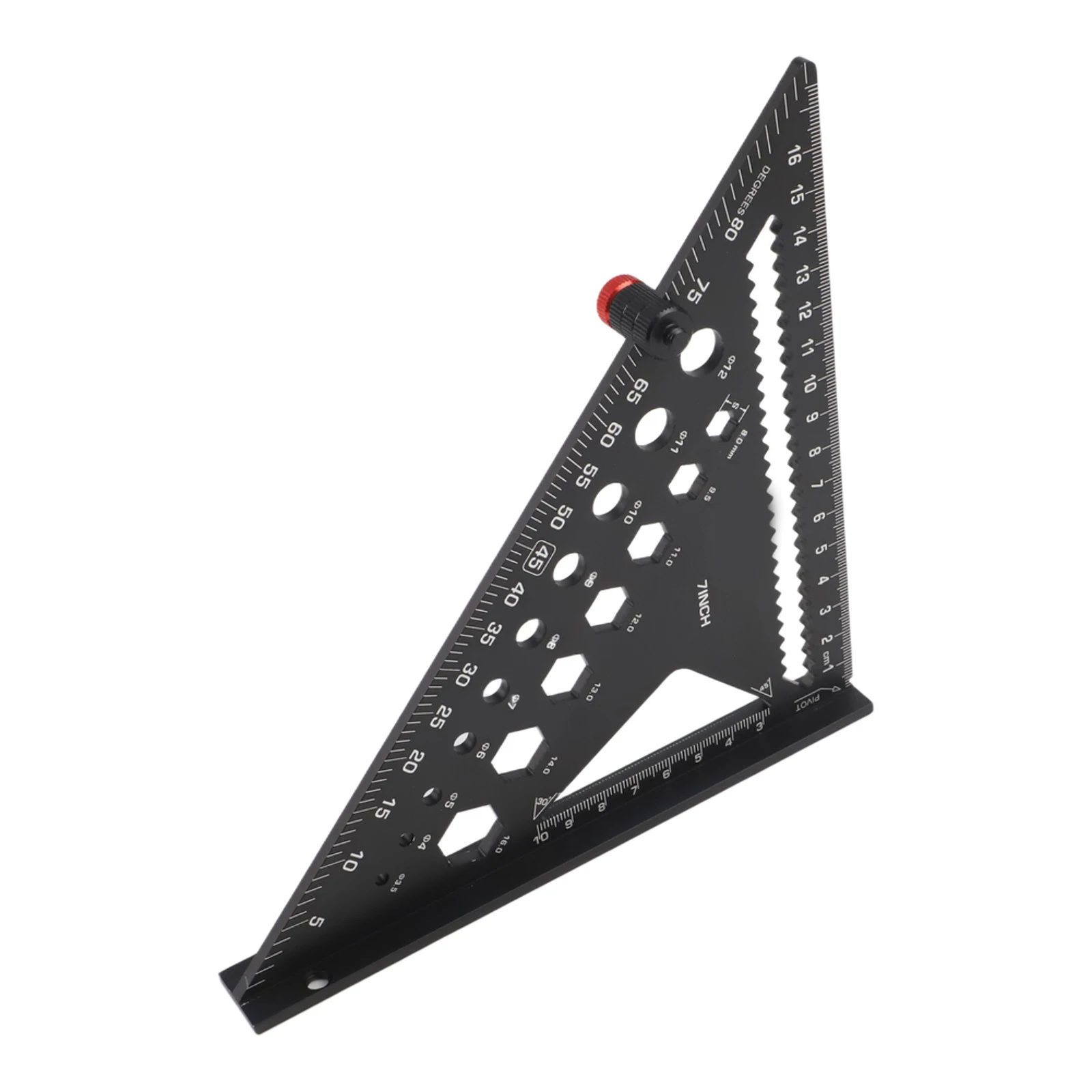 

7in Triangle Ruler As Show Measuring Tool Kit ABS Plastic Component Aluminum Alloy Construction For Woodworking