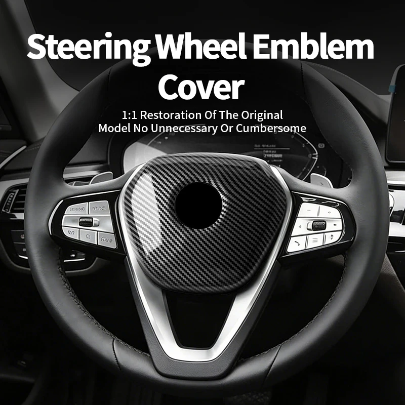 For BMW G-Chassis Carbon Fiber Car Steering Wheel Airbag Trim Protection Cover Anti Scratch Auto Interior Tuning Accessories