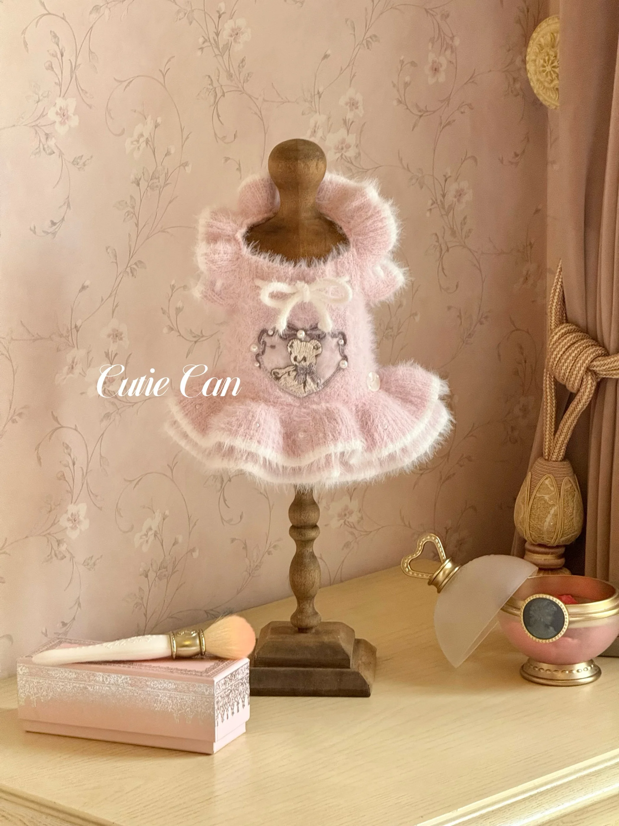 Adorável Saia Rosa de Balé para Cães Pequenos (Pomeranian, Chihuahua, Yorkshire, Shih Tzu) para Outono/Inverno