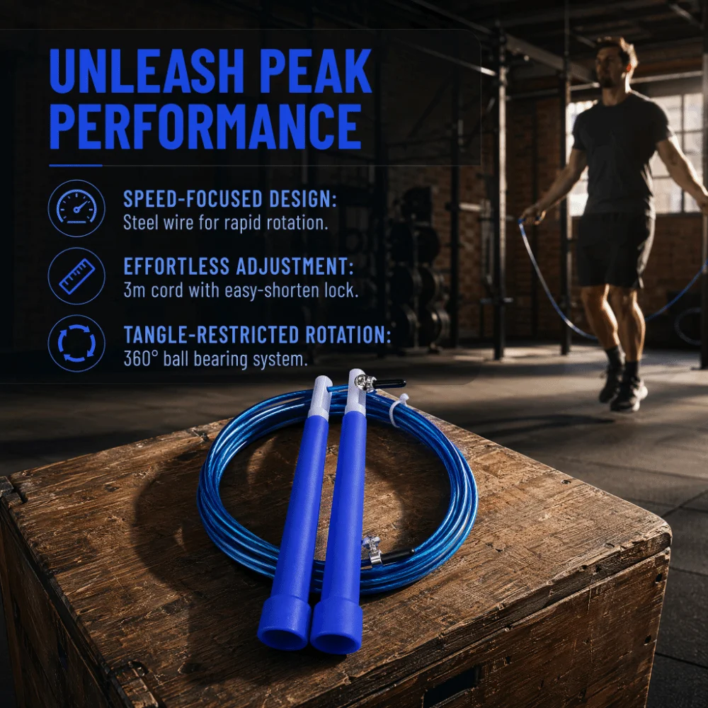 Professional Steel Wire Jump Rope Adjustable Length PVC Coated Skipping Rope Tangle-Free Adjustable Skipping Rope Double Unders