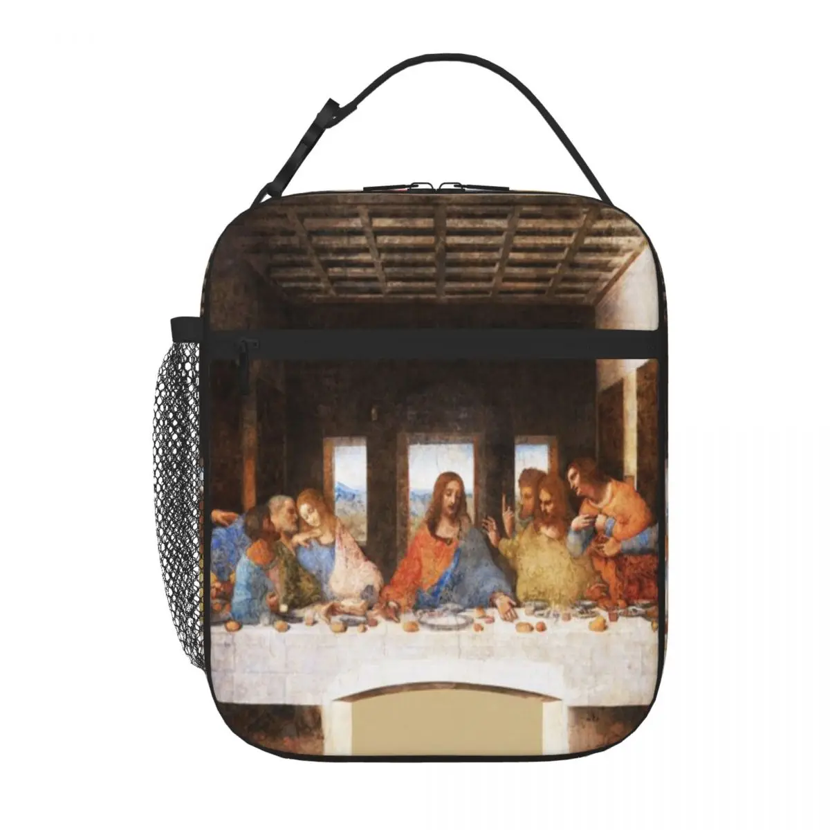 Hot Sale The Last Supper By Leonardo Da Vinci Ruffled Shoulder Lunch Bag Family Outing Thermal Tote