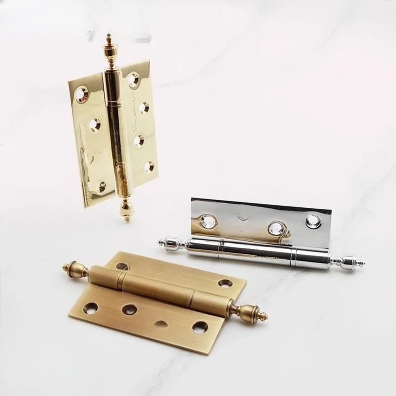 

Brass oil-free hinge silent door hinge wooden door retro French casement hinge crown head