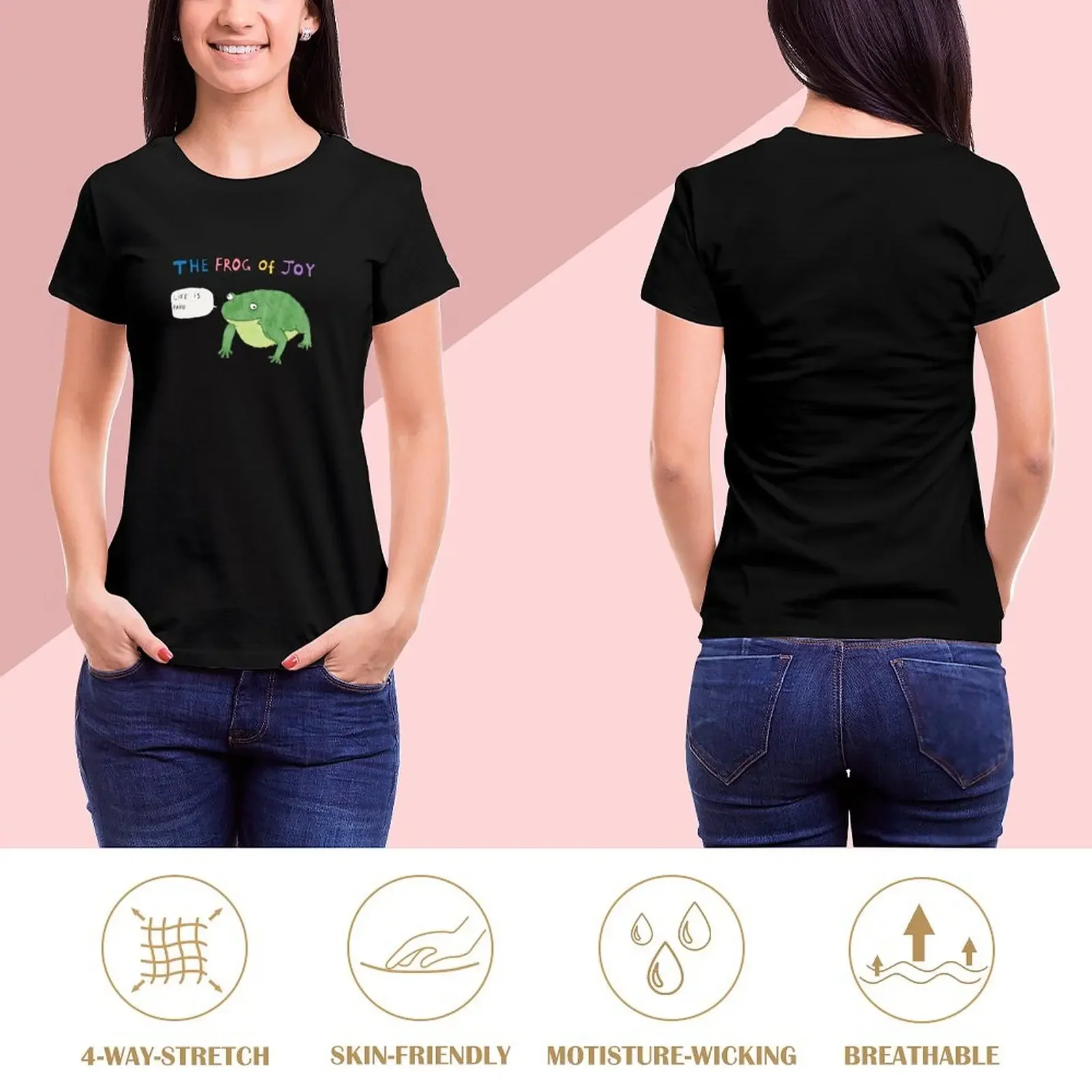 The frog of joy, life is pain T-Shirt aesthetic clothes plus sizes cute clothes blacks Women's tops