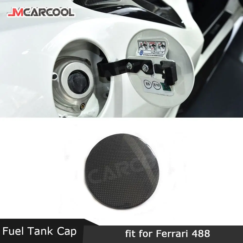 Dry Carbon Fiber Auto Outer Fuel Tank Cap Cover for Ferrari 488 GTB 2015-2018 Fuel tank outer cover Filler Cap