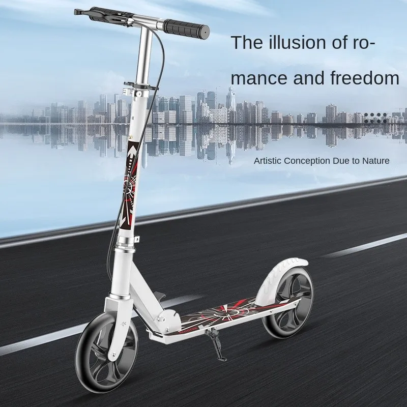 Cooya 2024 Wheel Scooter Adult Scooter Teenagers Two Rounds Of Two Folding City Adult Hand Brake Instead Of Walking Kaykaylar