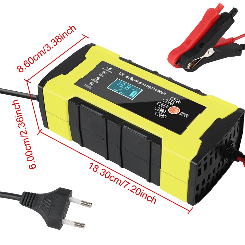 Automatic Smart Fast Digital LCD Display Car Motorcycl Battery Charger Auto Pulse Repair 12V 10A Intelligent Fast Power Charging