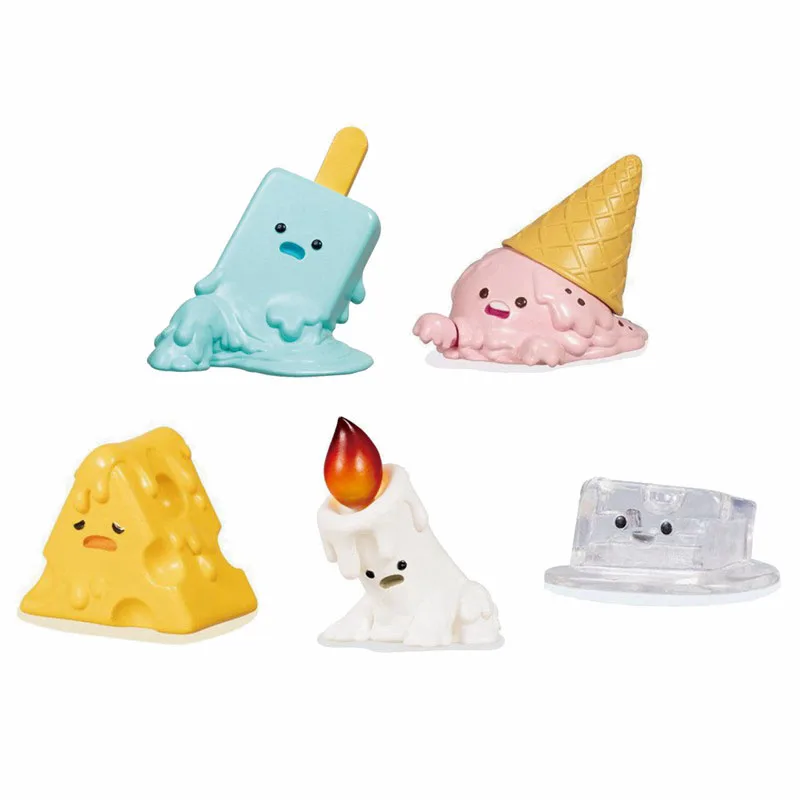 Japanese Genuine Gacha Scale Model Cute Melting Ice Cream Cone Candle Cheese Tabletop Decoration Action Figure Toys