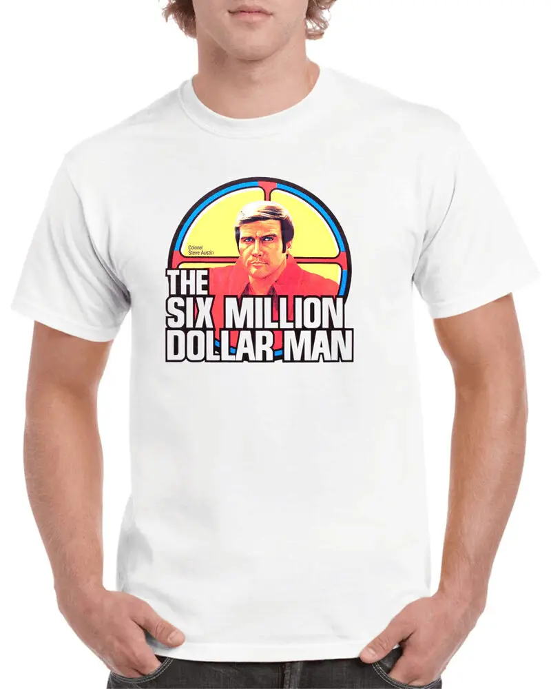 SIX MILLION DOLLAR MAN T-SHIRT - STEVE AUSTIN IDEAL MEGO ACTION BIONIC SHIRT