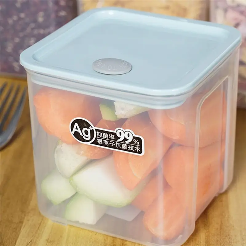 DT39 4Pcs PP Food Storage Box Set with Pour Lids Airtight Containers for Grains Rice Cereal Pasta Kitchen Pantry Blue