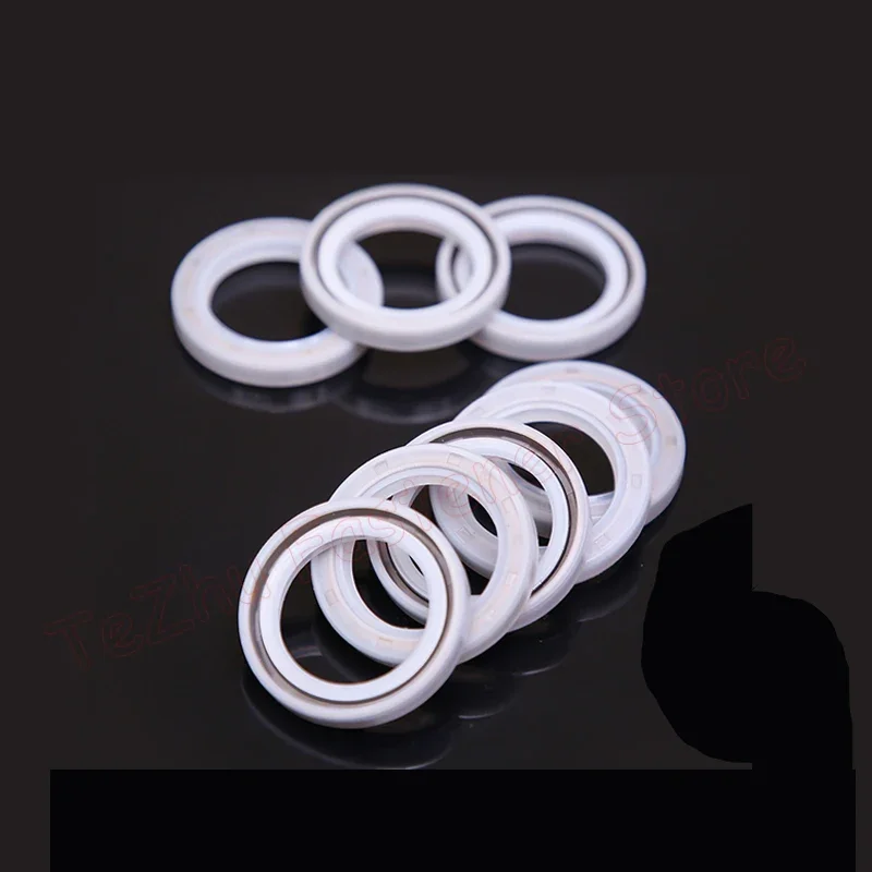 1pcs White Silicone Skeleton Oil Seal ID16-75mm OD 26-95mm High Temp Resistant Acid Proof Shaft Lip Seal Gasket 7-12mm Thickness