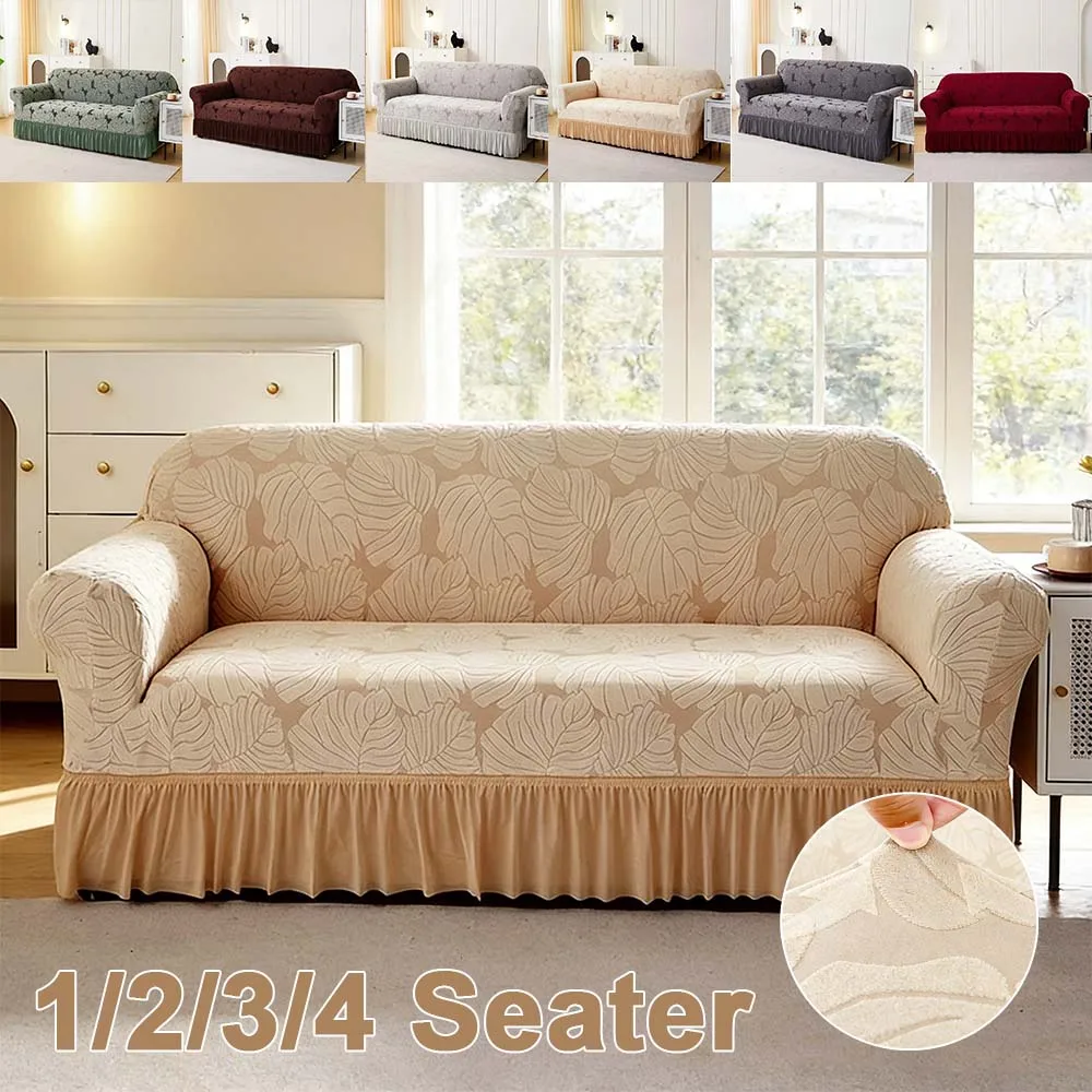 1/2/3/4 Seater Sofa Skirt Cover Dustproof Breathable Couch Cover for Living Room Hotel Anti-slip Sofa Slipcover Protector 소파 커버