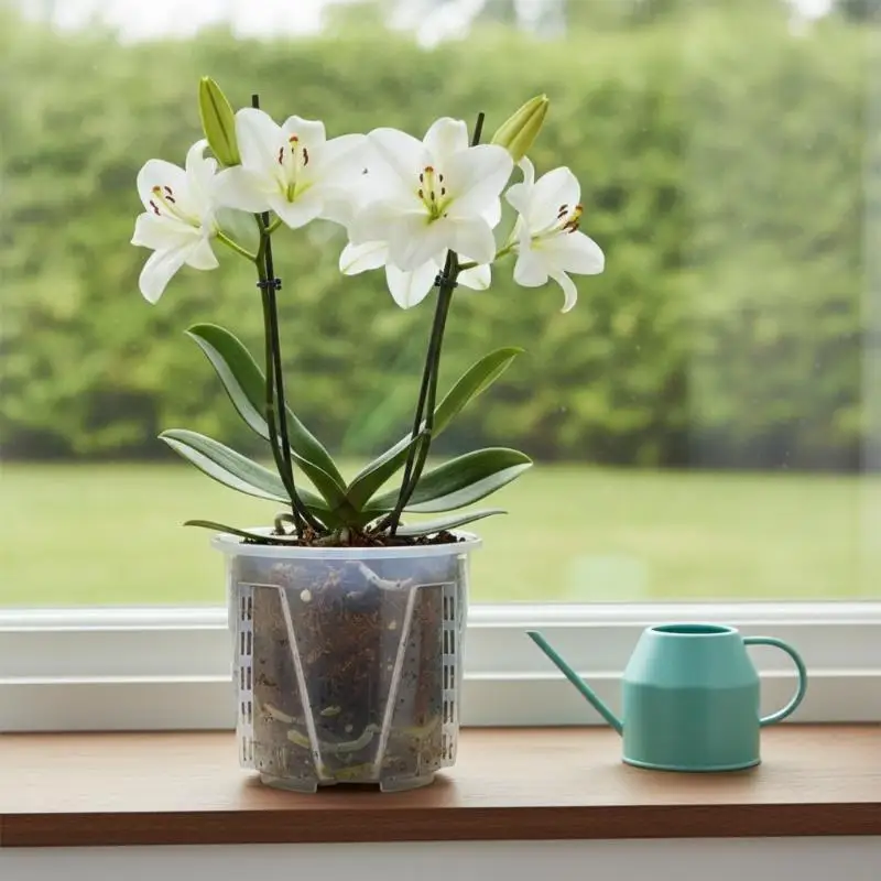 NEW Transparent Plastic Root Control Phalaenopsis Orchid Pot Breathable Stomata Planting Flower Pot For Home Garden Plant Care