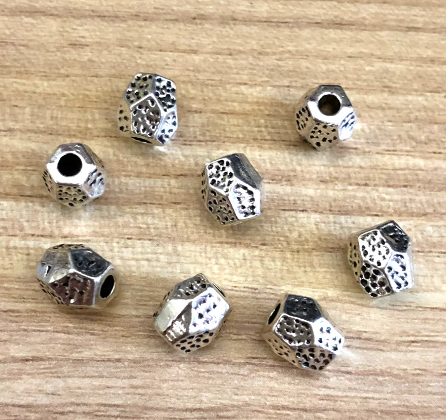 

35pcs 7*7mm Alloy matel tibetan silver irregular spacer beads HW2519