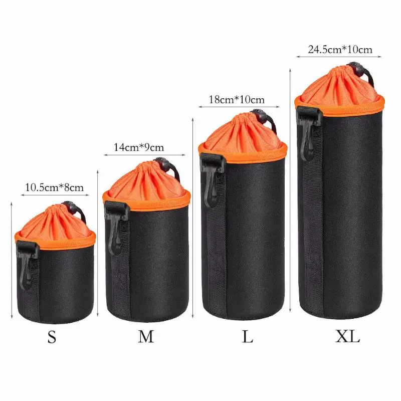 NEW Camera Lens Bag Drawstring Bag with S M L XL Size for Canon Sony Nikon DSLR Camera Lens Barrel Case with Hook ﻿