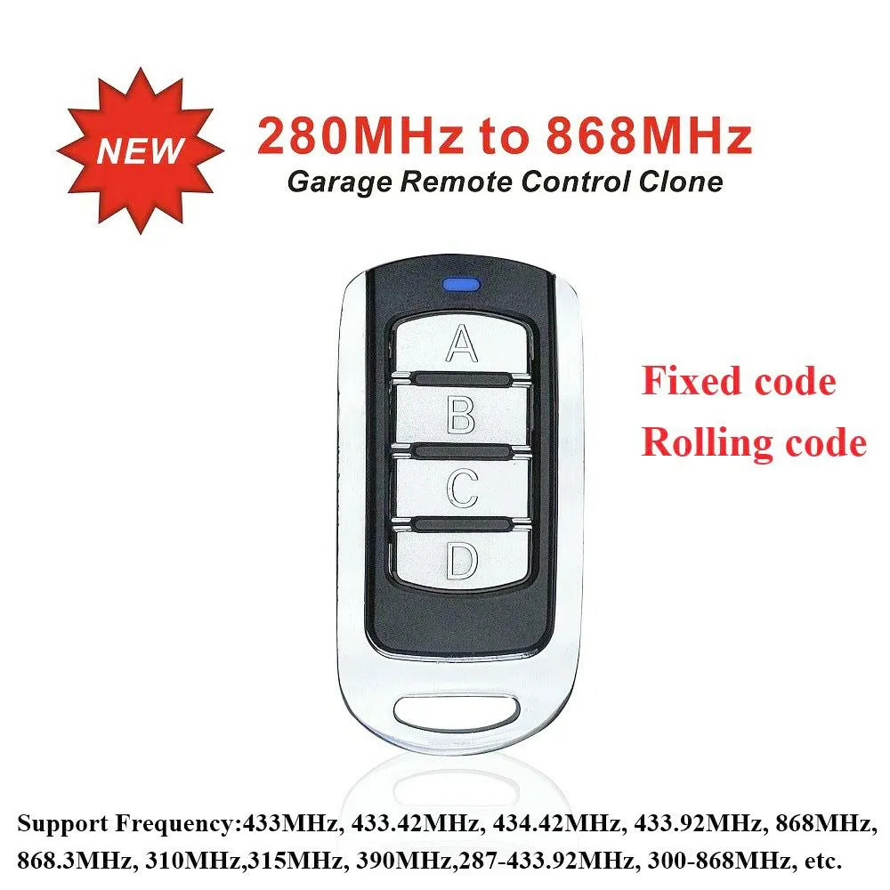 For 287-868MHz remote control duplicator clone Garage Command Opener 868mhz gate control rolling code Garage Door Remote Control