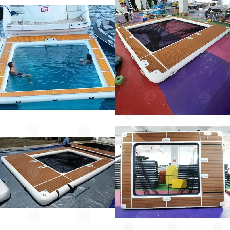 

【CHIMU HOME】 Inflatable Floating Platform 60x60x15cm for Pool Yacht Beach Water Recreation