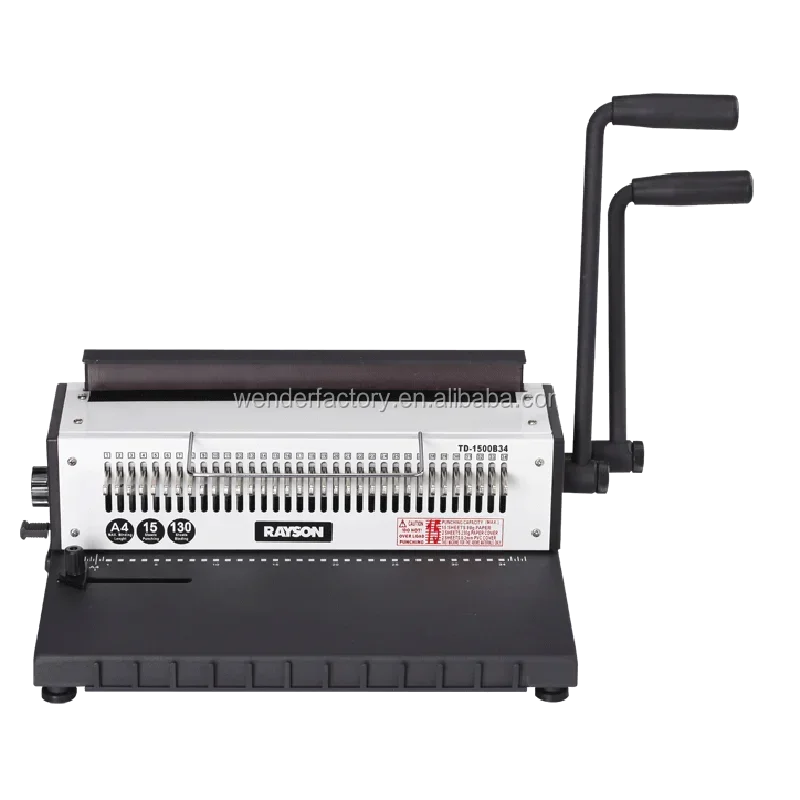 WD-TD1500B34 Desktop made in china 34 holes Manual Paper Double Wire Binding Machine