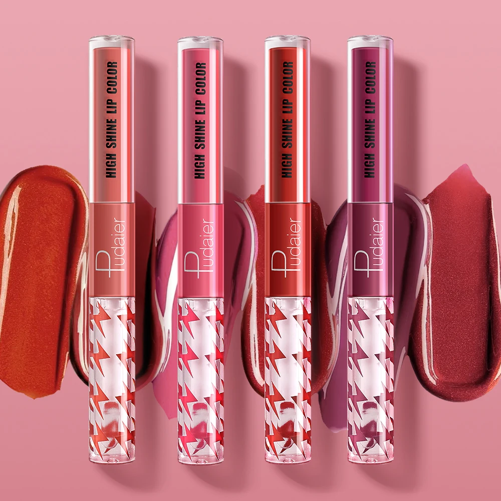 双頭の保湿リップグロス,ミラー効果,耐久性と防水性,カラーレンダリング,防汚,カップ