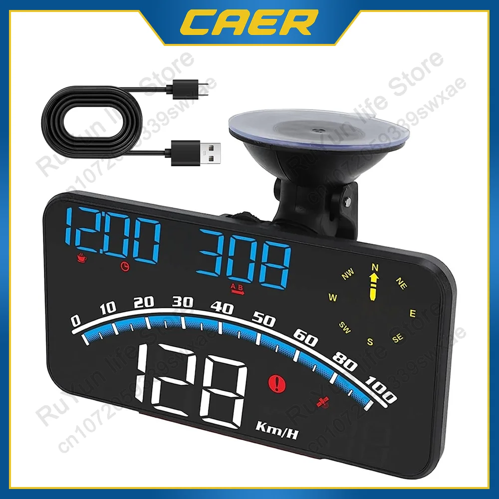 

Universal G10 HUD Car Head Up Display with GPS Speedometer KM/H MPH Digital Clock Odometer Alarm Easy Installation Electronics