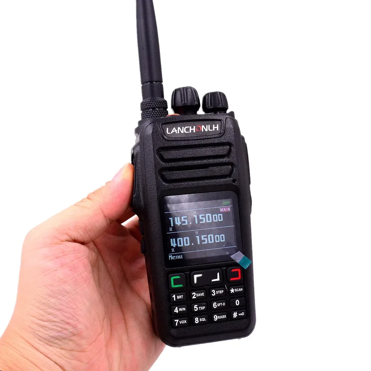 HG-UV78 10W Dual Band VHF UHF Handheld Two Way Radio, USB-C, LED Flashlight, Bluetooth PTT Ring Key for Motorcycle Bicycle