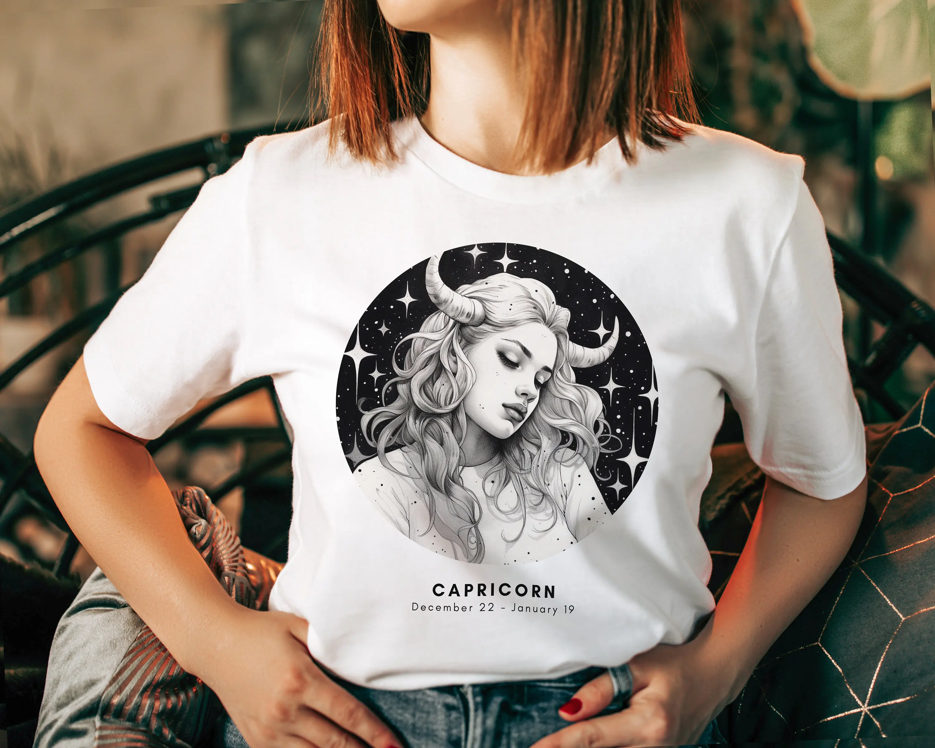 Capricorn Zodiac Girl Astrology Witchy T Shirt Festival Best Friend S Star Sign 100 Cotton