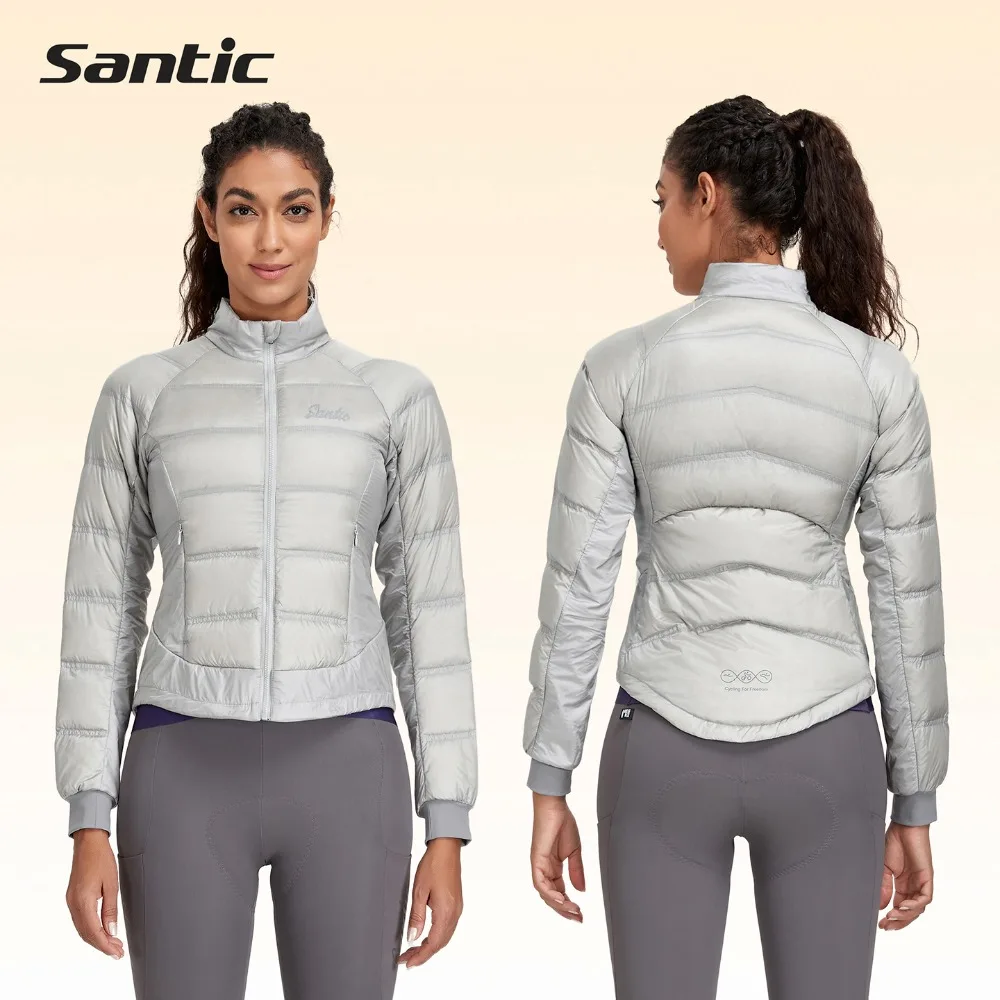 

Santic Women Cycling Jackets for Winter Keep Warm Windproof Cycling Down Reflective Jacket Mountain Road with Pockets TL25C07053